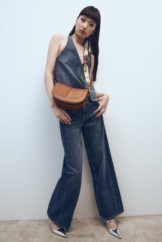 Zara ülaõmmeldud crossbody kott naised originaal tarvikud 42F0H752