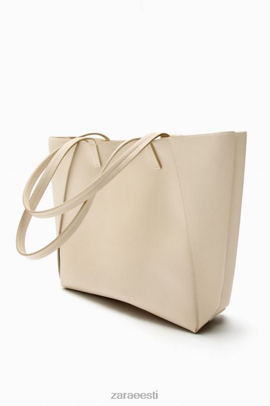Zara lahterdatud kandekott naised ekru tarvikud 42F0H746