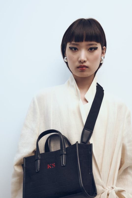 Zara mock croc mini kandekott naised must tarvikud 42F0H750