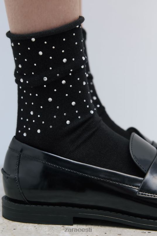 Zara rhinestone lühikesed sokid naised hõbedane tarvikud 42F0H761