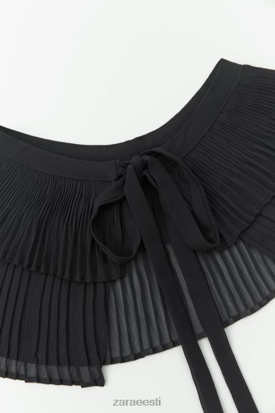 Zara plisseeritud topeltkrae naised must tarvikud 42F0H758