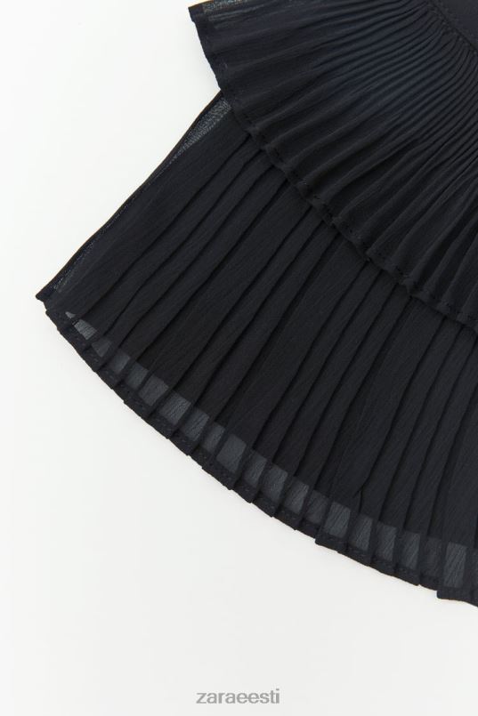 Zara plisseeritud topeltkrae naised must tarvikud 42F0H758