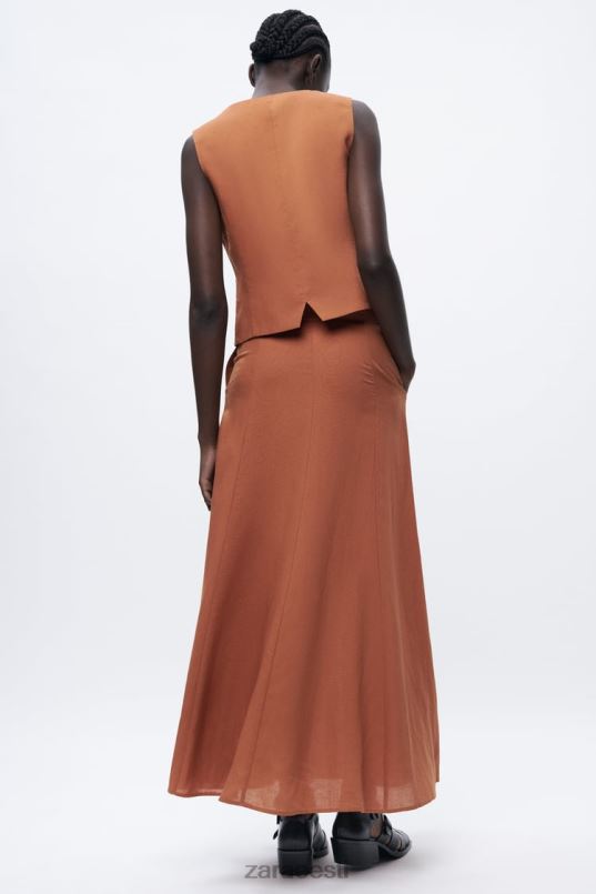 Zara kärbitud linasegu vest naised oranž Riietus 42F0H179