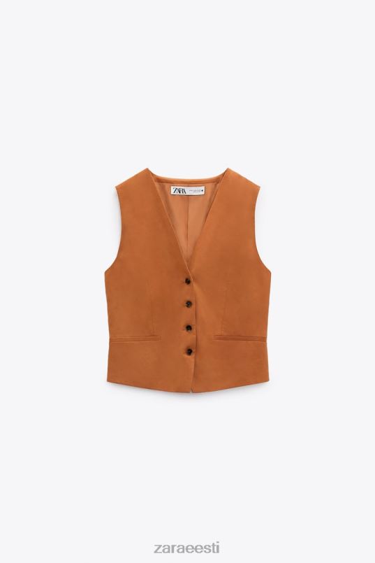 Zara kärbitud linasegu vest naised oranž Riietus 42F0H179