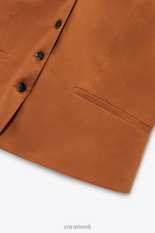 Zara kärbitud linasegu vest naised oranž Riietus 42F0H179