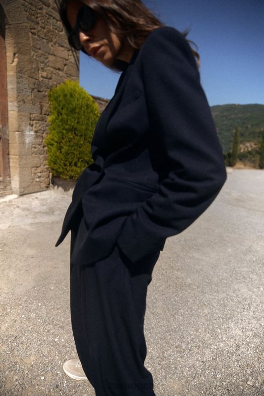 Zara kahe rinnaga bleiser naised mereväe sinine Riietus 42F0H140