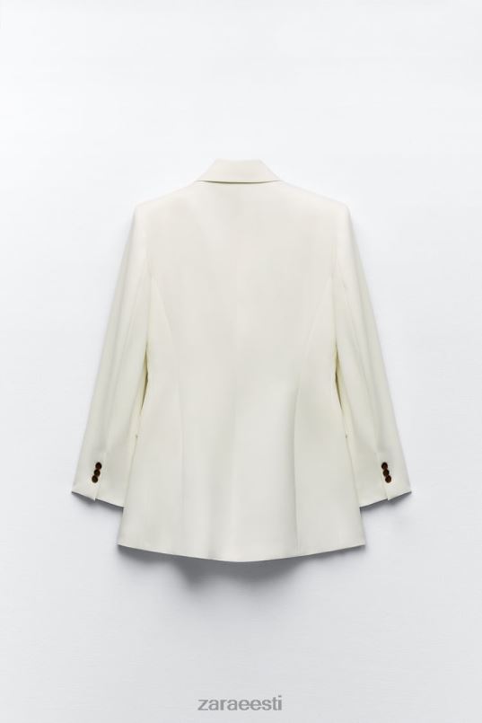 Zara kohandatud kahe rinnaga bleiser naised ekru Riietus 42F0H171