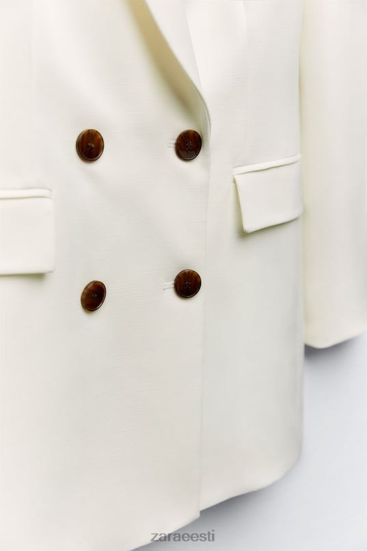 Zara kohandatud kahe rinnaga bleiser naised ekru Riietus 42F0H171