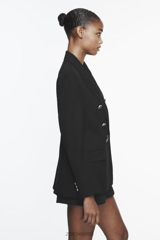 Zara kohandatud kahe rinnaga bleiser naised must Riietus 42F0H151