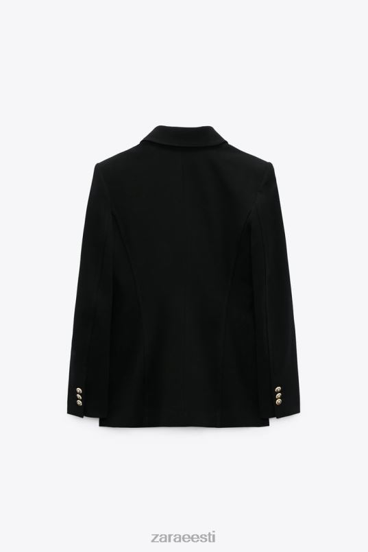 Zara kohandatud kahe rinnaga bleiser naised must Riietus 42F0H151