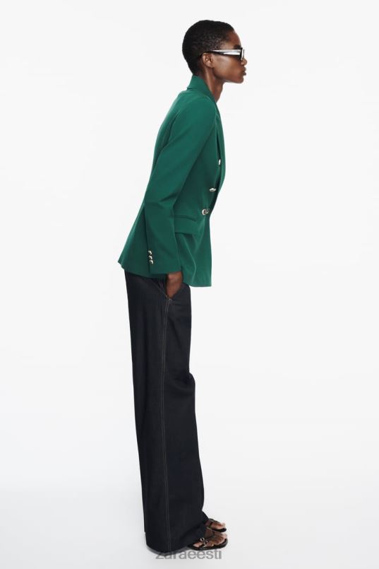 Zara kohandatud kahe rinnaga bleiser naised roheline Riietus 42F0H152