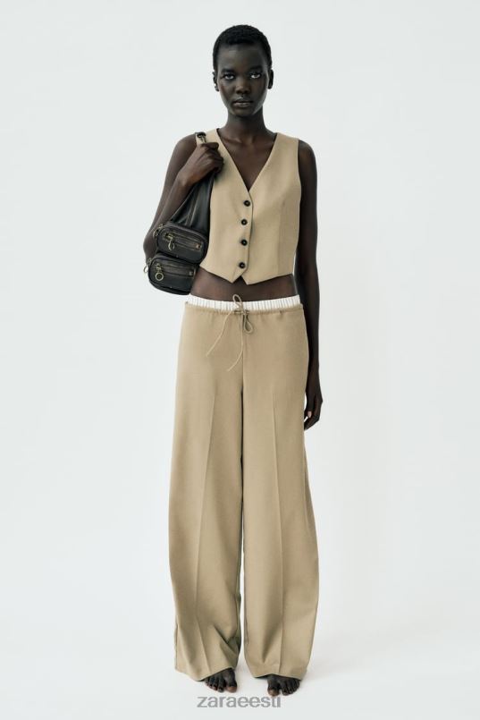 Zara kohandatud vest naised kerge kaamel Riietus 42F0H161