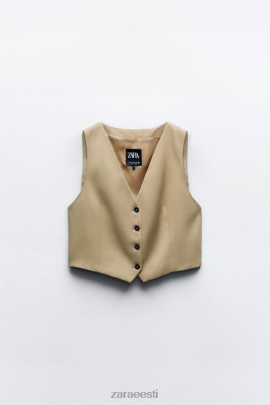 Zara kohandatud vest naised kerge kaamel Riietus 42F0H161