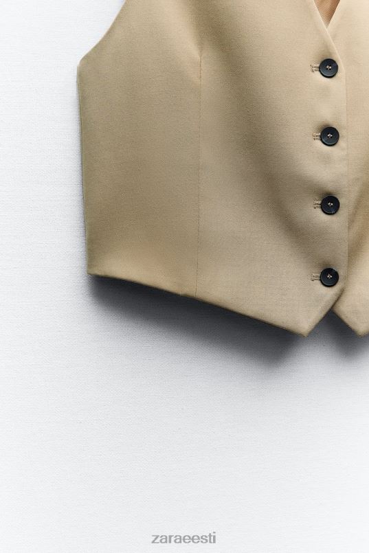 Zara kohandatud vest naised kerge kaamel Riietus 42F0H161