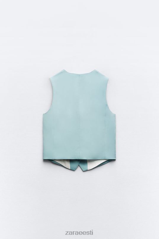 Zara kohandatud vest naised sinine/teras Riietus 42F0H178