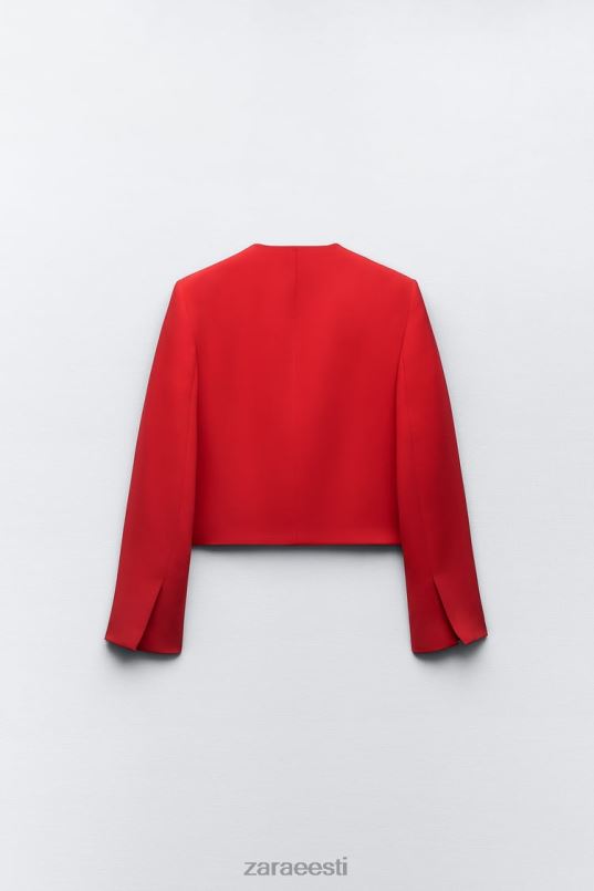 Zara kraeta kärbitud bleiser naised erepunane Riietus 42F0H182