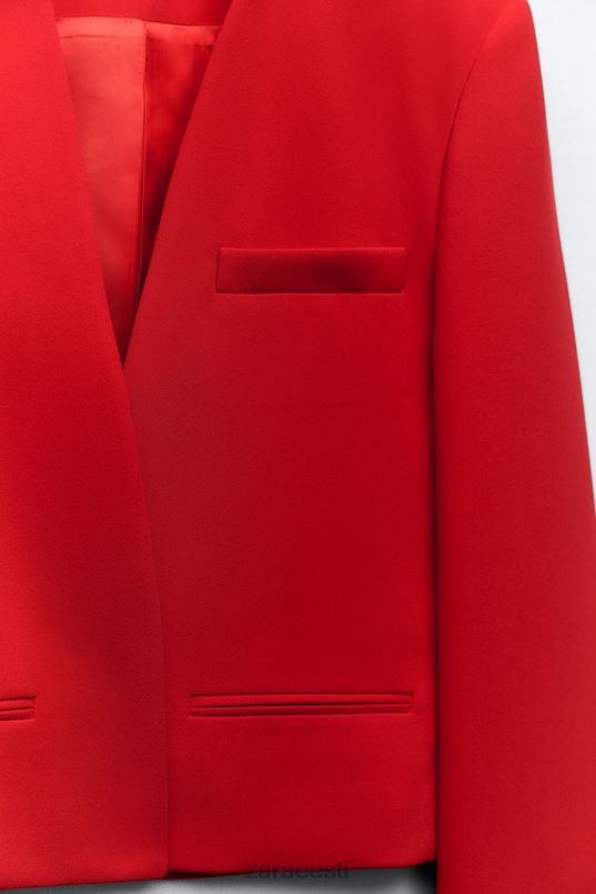 Zara kraeta kärbitud bleiser naised erepunane Riietus 42F0H182