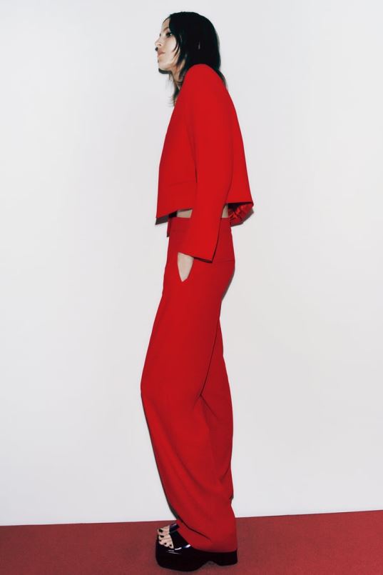 Zara kraeta kärbitud bleiser naised erepunane Riietus 42F0H182