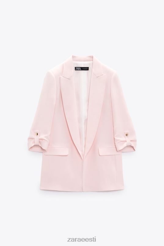 Zara üleskeeratud varrukatega bleiser naised roosa Riietus 42F0H170