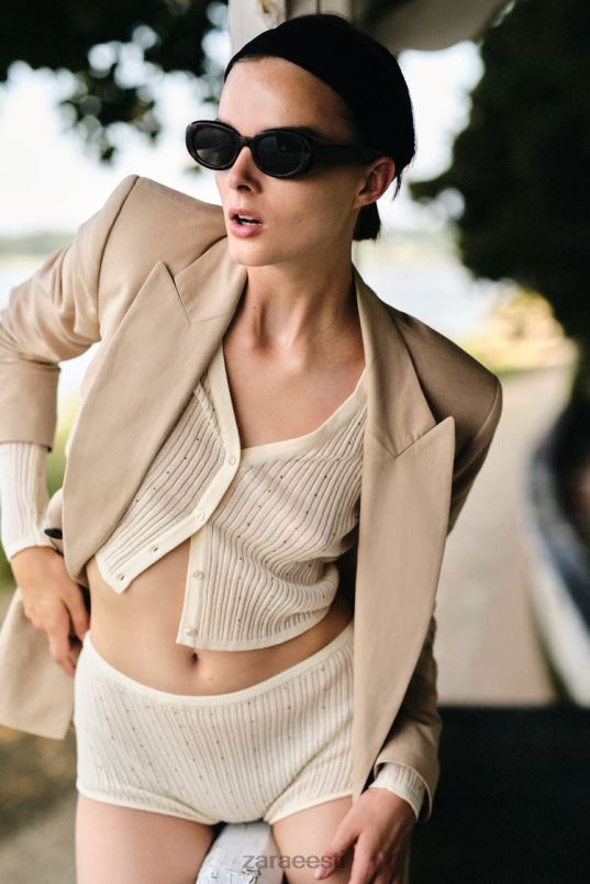 Zara linasegust kahe rinnaga bleiser naised liiv Riietus 42F0H183