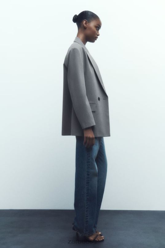 Zara ülisuur kahe rinnaga jakk naised hall mergel Riietus 42F0H156