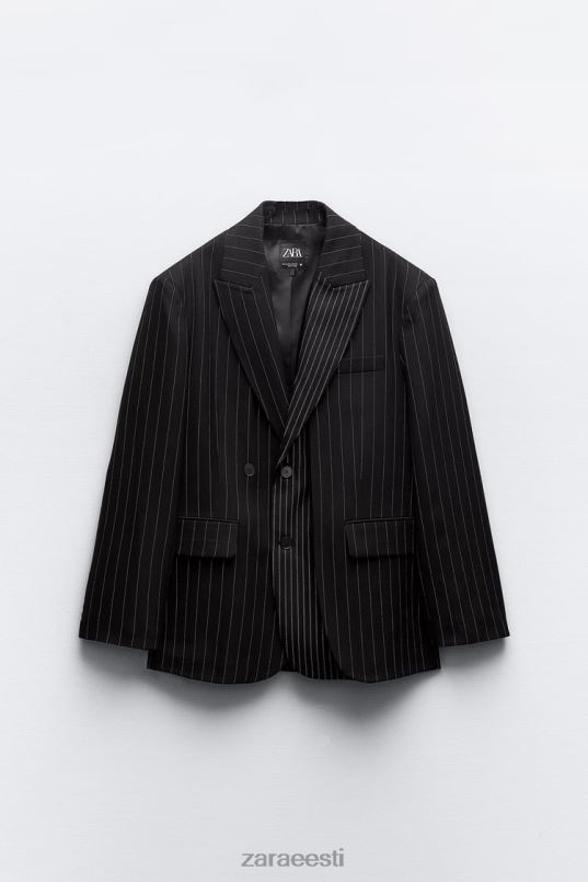 Zara ülisuur triibuline bleiser naised must Riietus 42F0H142