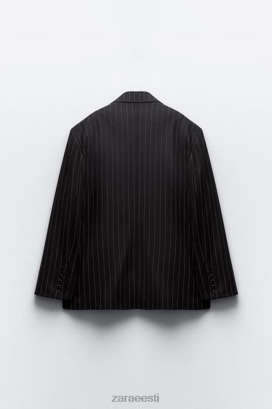 Zara ülisuur triibuline bleiser naised must Riietus 42F0H142