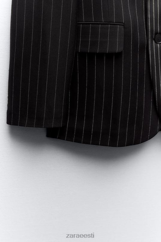 Zara ülisuur triibuline bleiser naised must Riietus 42F0H142