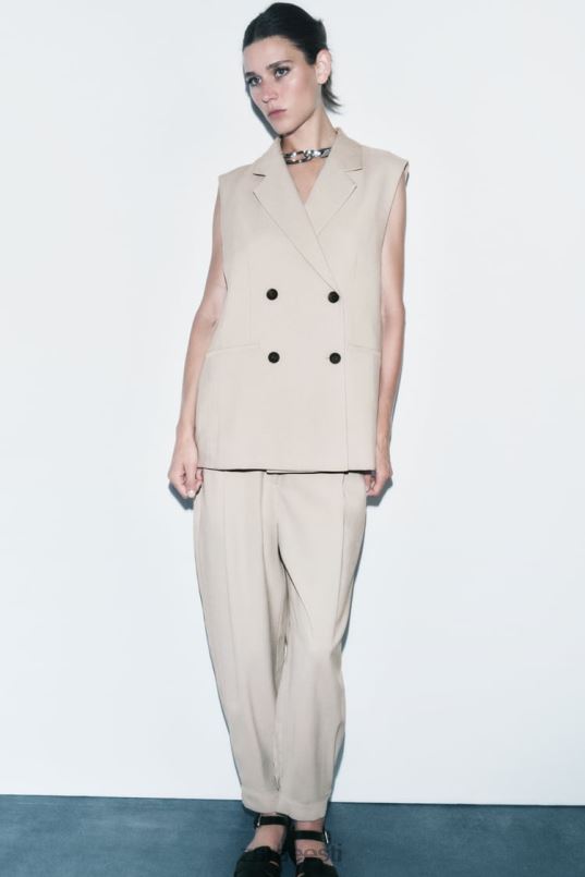 Zara mähis vest naised liiv Riietus 42F0H187