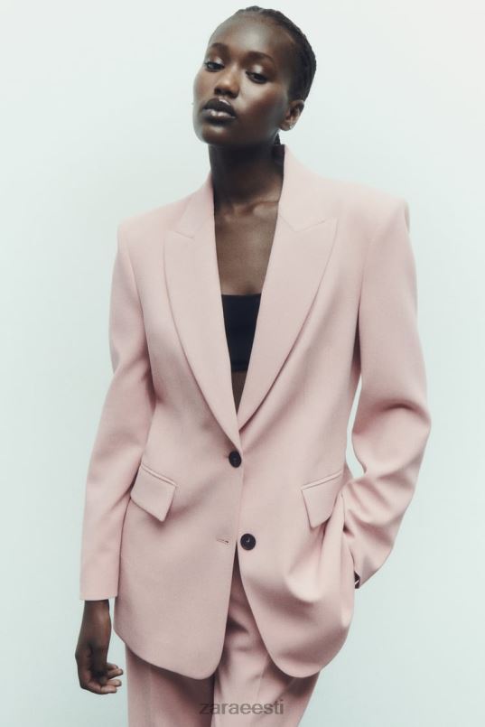 Zara paigaldatud õmblustega bleiser naised beež/roosa Riietus 42F0H186