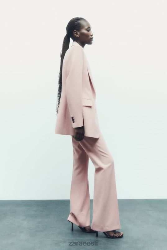 Zara paigaldatud õmblustega bleiser naised beež/roosa Riietus 42F0H186