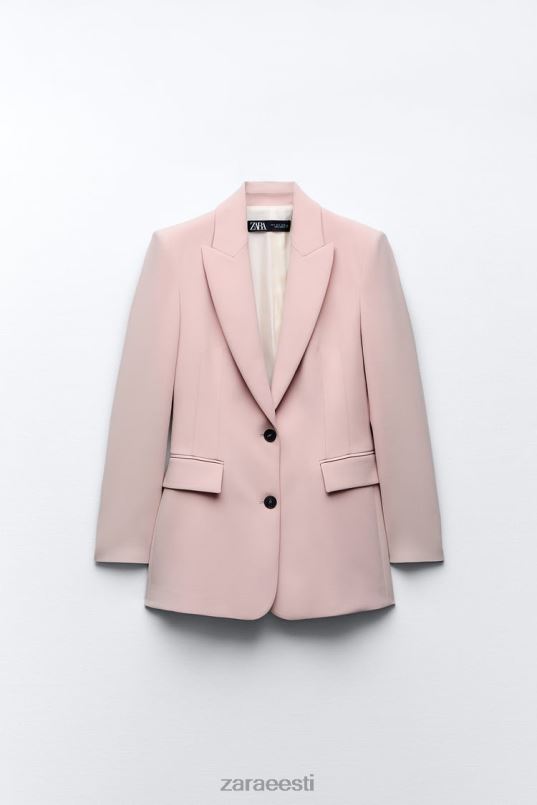 Zara paigaldatud õmblustega bleiser naised beež/roosa Riietus 42F0H186