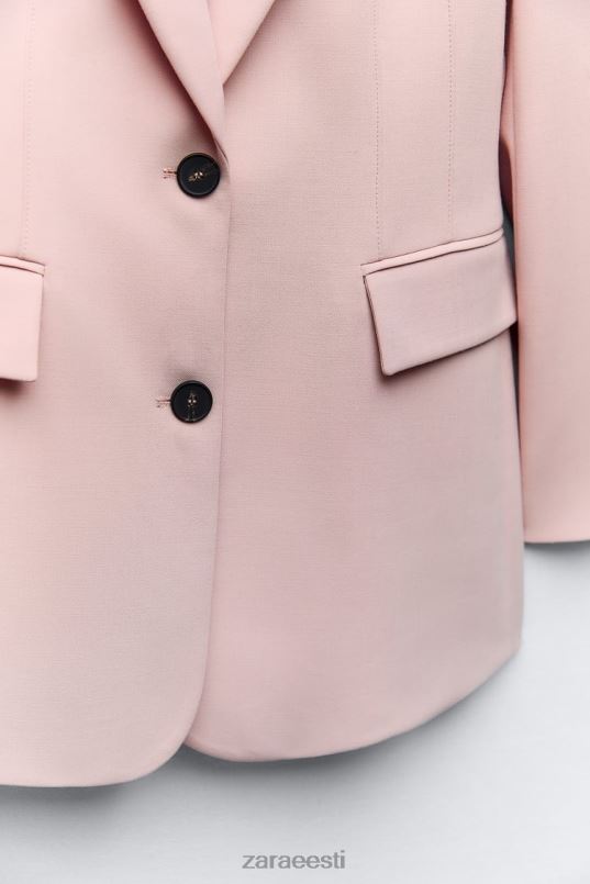 Zara paigaldatud õmblustega bleiser naised beež/roosa Riietus 42F0H186