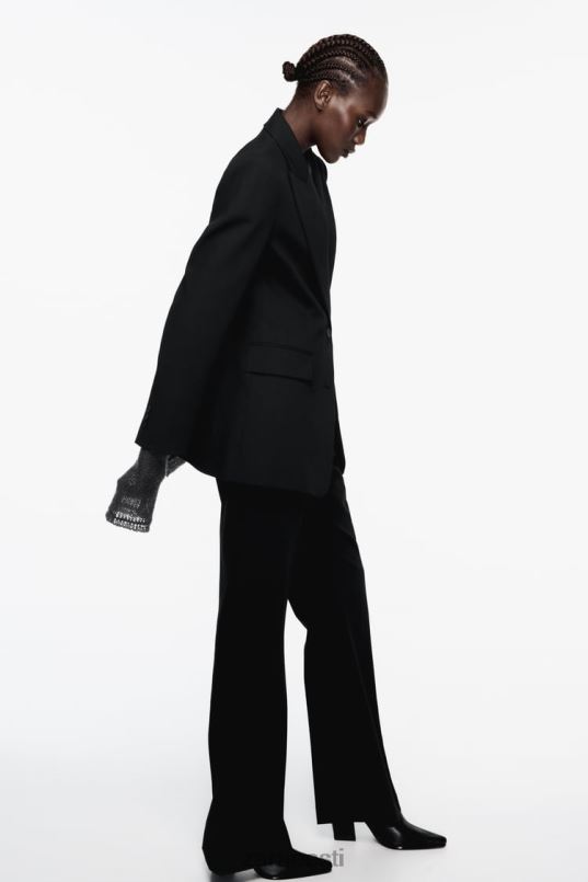 Zara paigaldatud õmblustega bleiser naised must Riietus 42F0H144