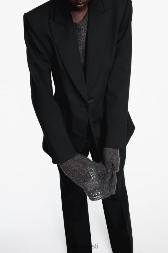 Zara paigaldatud õmblustega bleiser naised must Riietus 42F0H144