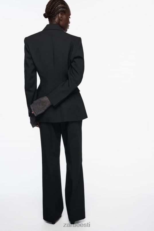 Zara paigaldatud õmblustega bleiser naised must Riietus 42F0H144