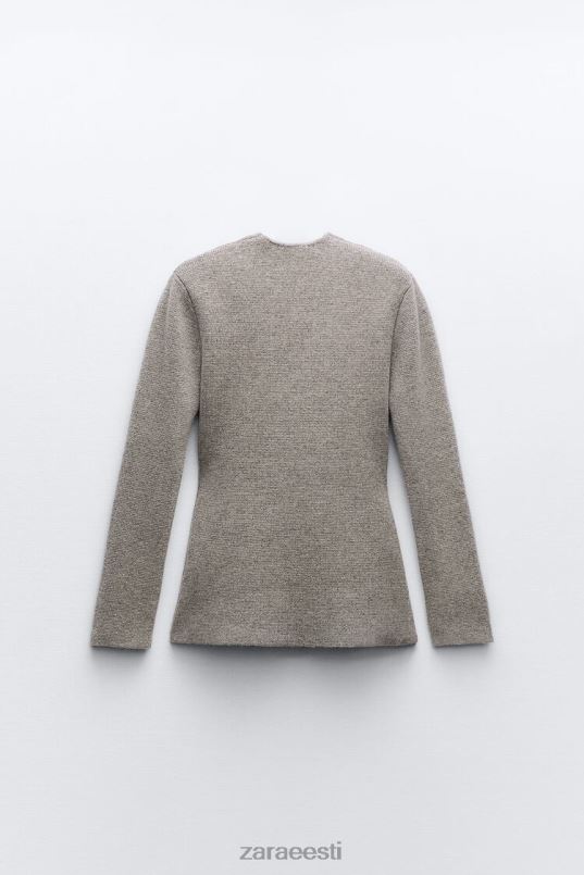 Zara peplumivillane kootud bleiser naised hall Riietus 42F0H164