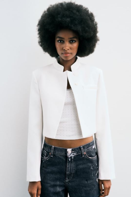 Zara saagi bleiser naised austri valge Riietus 42F0H163