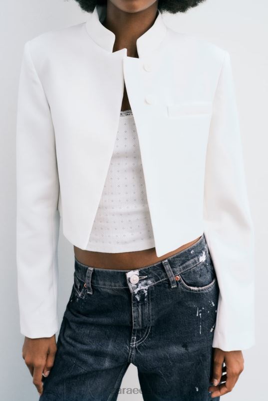 Zara saagi bleiser naised austri valge Riietus 42F0H163