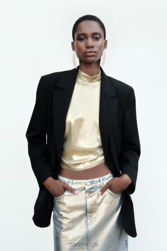 Zara sirge lõikega bleiser naised must Riietus 42F0H159