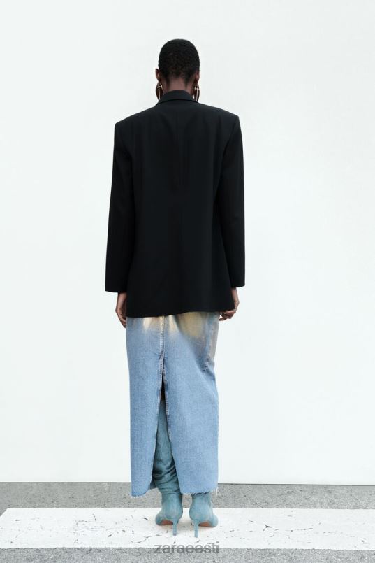 Zara sirge lõikega bleiser naised must Riietus 42F0H159