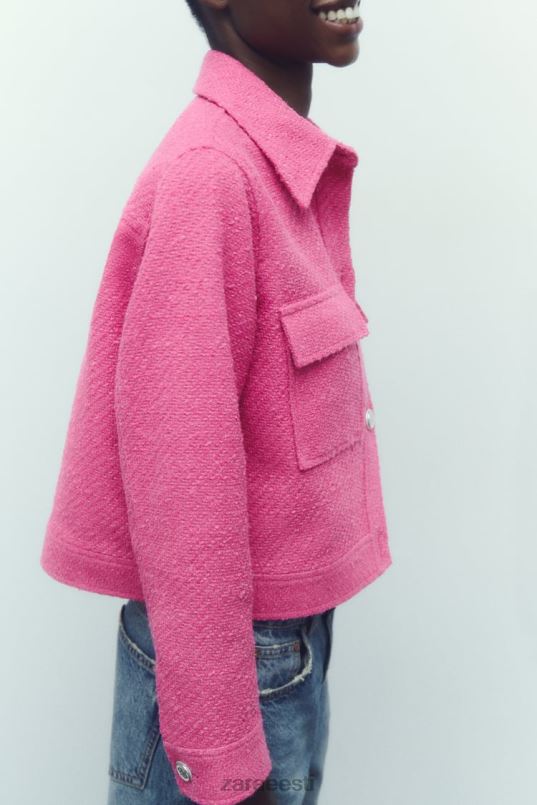 Zara tekstuuriga lühike bleiser naised roosa Riietus 42F0H180