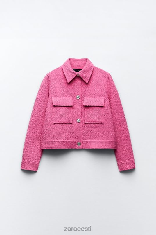 Zara tekstuuriga lühike bleiser naised roosa Riietus 42F0H180