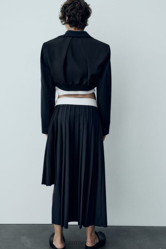 Zara triibuline crop bomber bleiser naised sinine Riietus 42F0H143