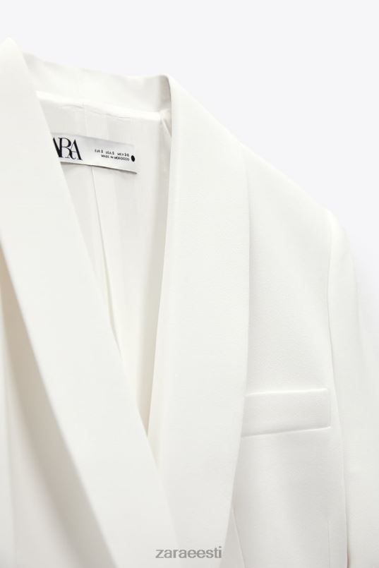 Zara vööga smokingu jope naised ekru Riietus 42F0H174