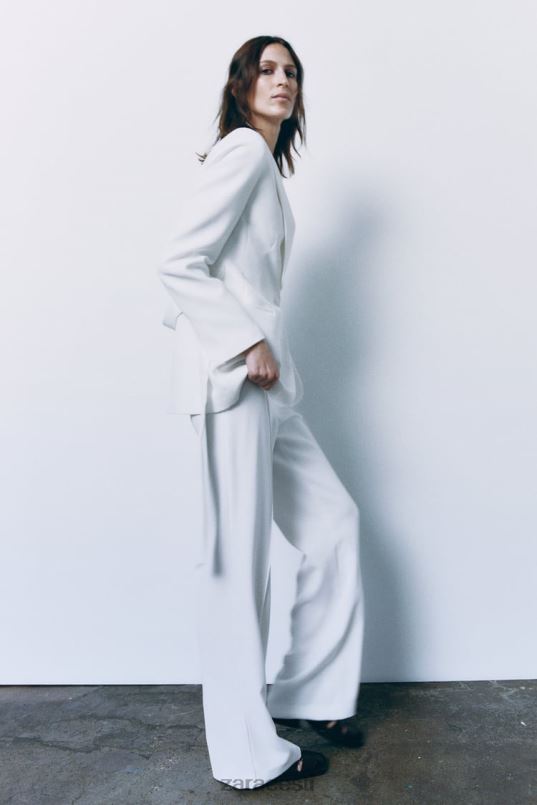 Zara vööga smokingu jope naised ekru Riietus 42F0H174