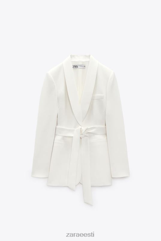 Zara vööga smokingu jope naised ekru Riietus 42F0H174