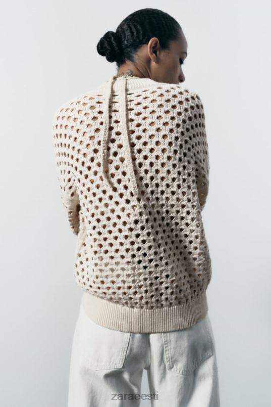 Zara avatud kootud bomber jope naised ekru Riietus 42F0H133