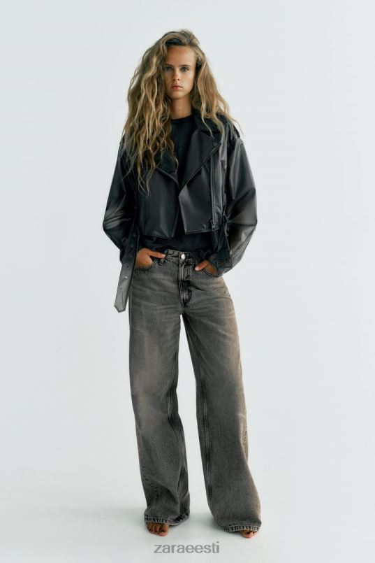 Zara crop läbipaistev jope naised originaal Riietus 42F0H94