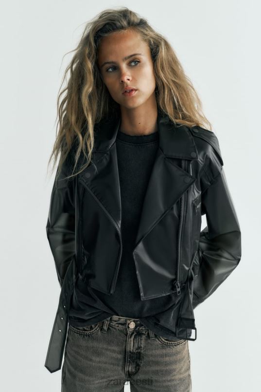 Zara crop läbipaistev jope naised originaal Riietus 42F0H94